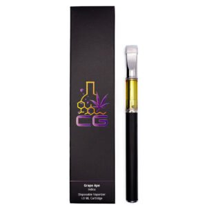 CG Extracts Disposable THC Vape Pen (1g) with sleek black finish and CG Extracts branding