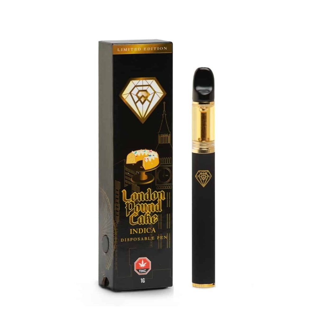 Diamond Extracts 1g disposable pen showing liquid diamond concentrate clarity-London-Pound-Cake
